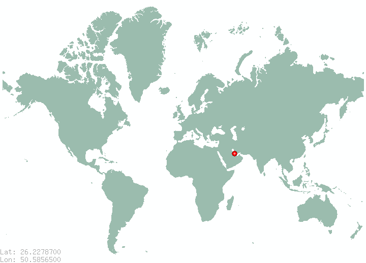Manama in world map